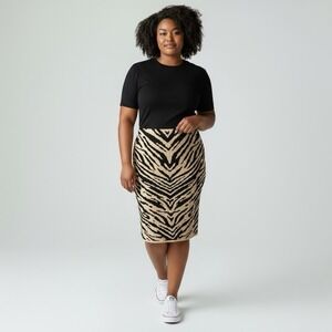 NWT Lane Bryant 22/24 Animal Print Stretch Pencil Skirt Plus Size, Retail $70